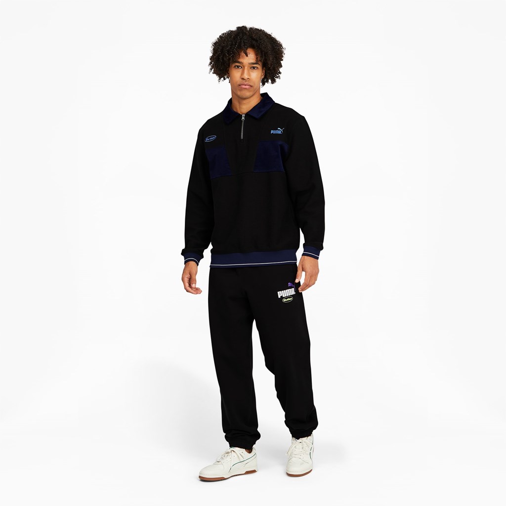 Puma PUMA x BUTTER GOODS Quarter-Zip Gensere Herre Svarte | ND5763408