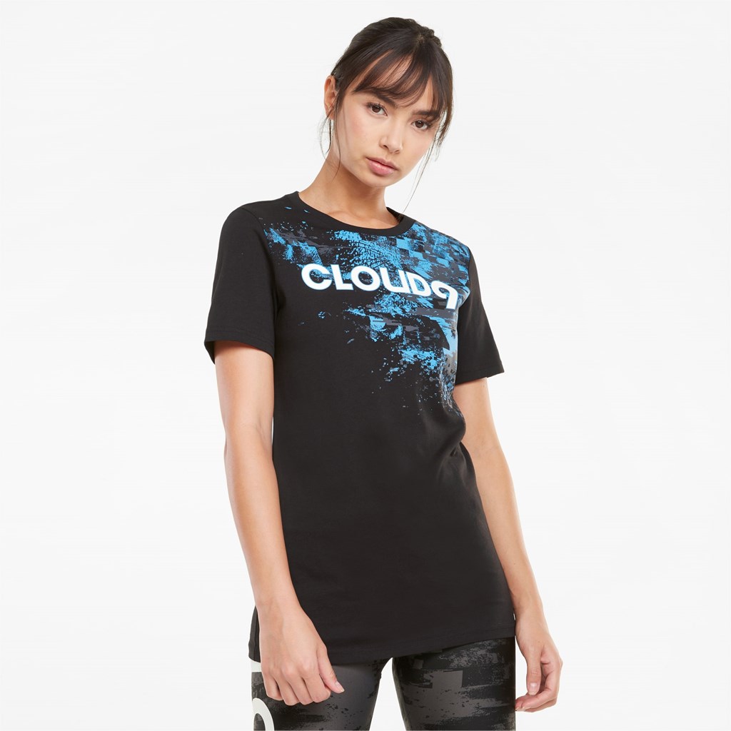 Puma PUMA x CLOUD9 Graphic Esports Løpe Tskjorte Dame Svarte | 471SHZBKW