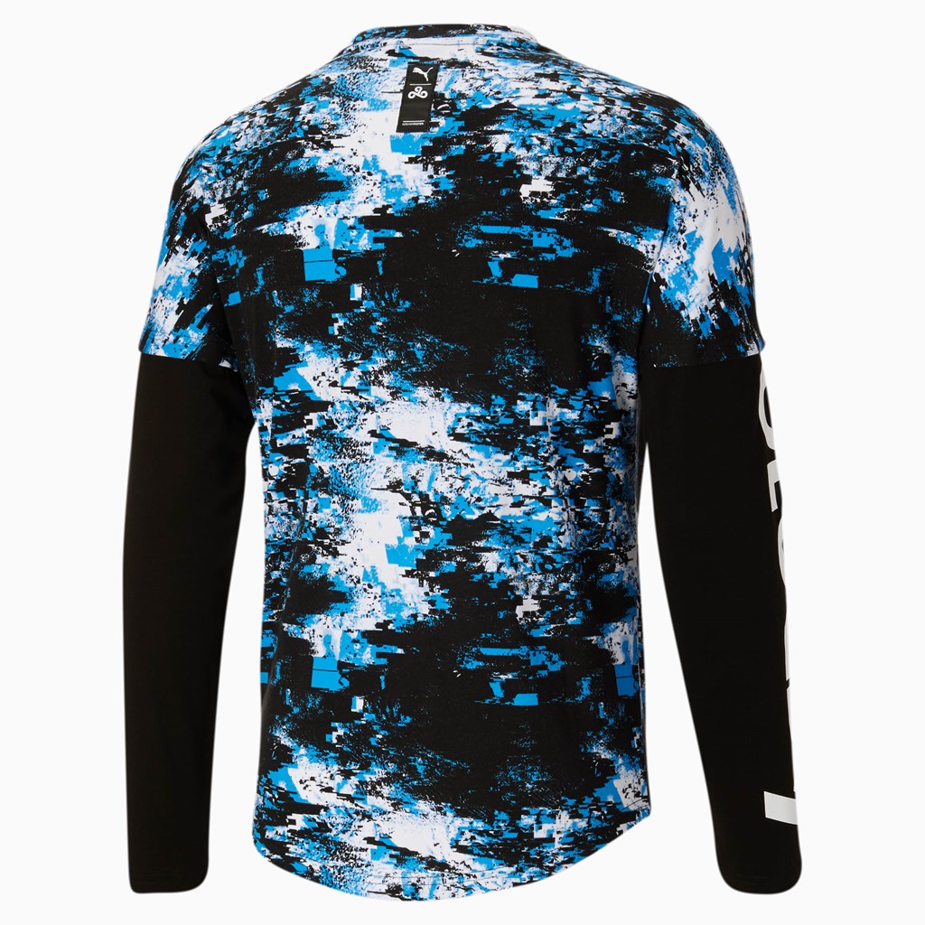 Puma PUMA x CLOUD9 Printed Graphic Long Sleeve Esports Løpe Tskjorte Herre Hvite Svarte | 563BIAKRC