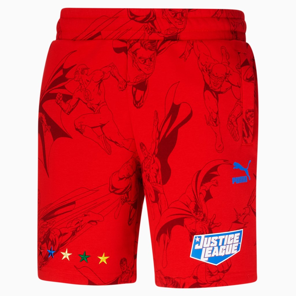 Puma PUMA x DC Justice League AOP Shorts Herre Rød | PU3486290