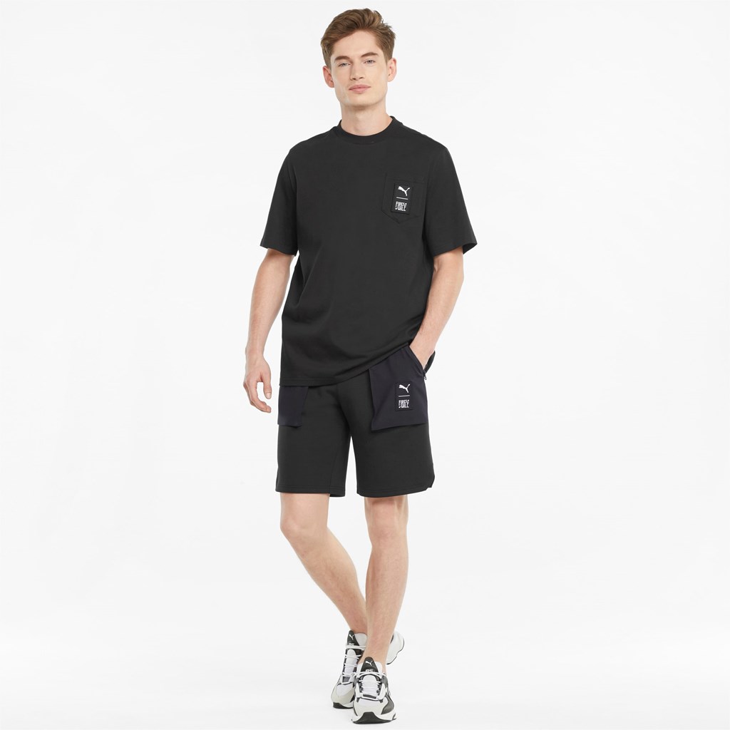 Puma PUMA x FIRST MILE Double Knit Cargo Shorts Herre Svarte | NV9481306