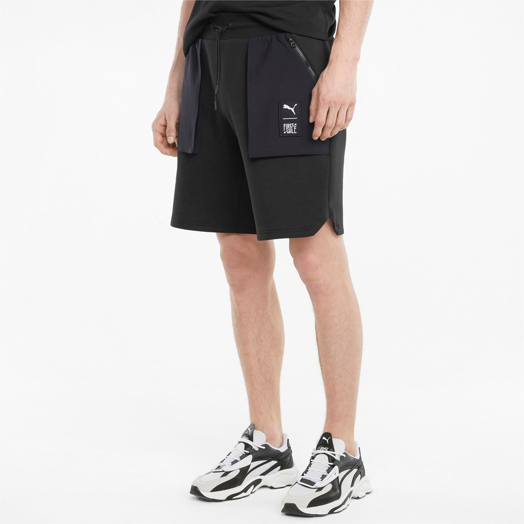 Puma PUMA x FIRST MILE Double Knit Cargo Shorts Herre Svarte | NV9481306