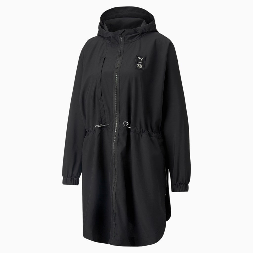 Puma PUMA x FIRST MILE Full-Zip Trenings Poncho Dame Svarte | 318PIZEBV