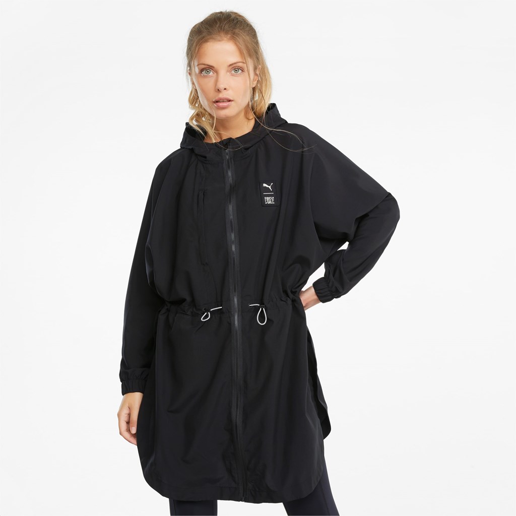 Puma PUMA x FIRST MILE Full-Zip Trenings Poncho Dame Svarte | 318PIZEBV