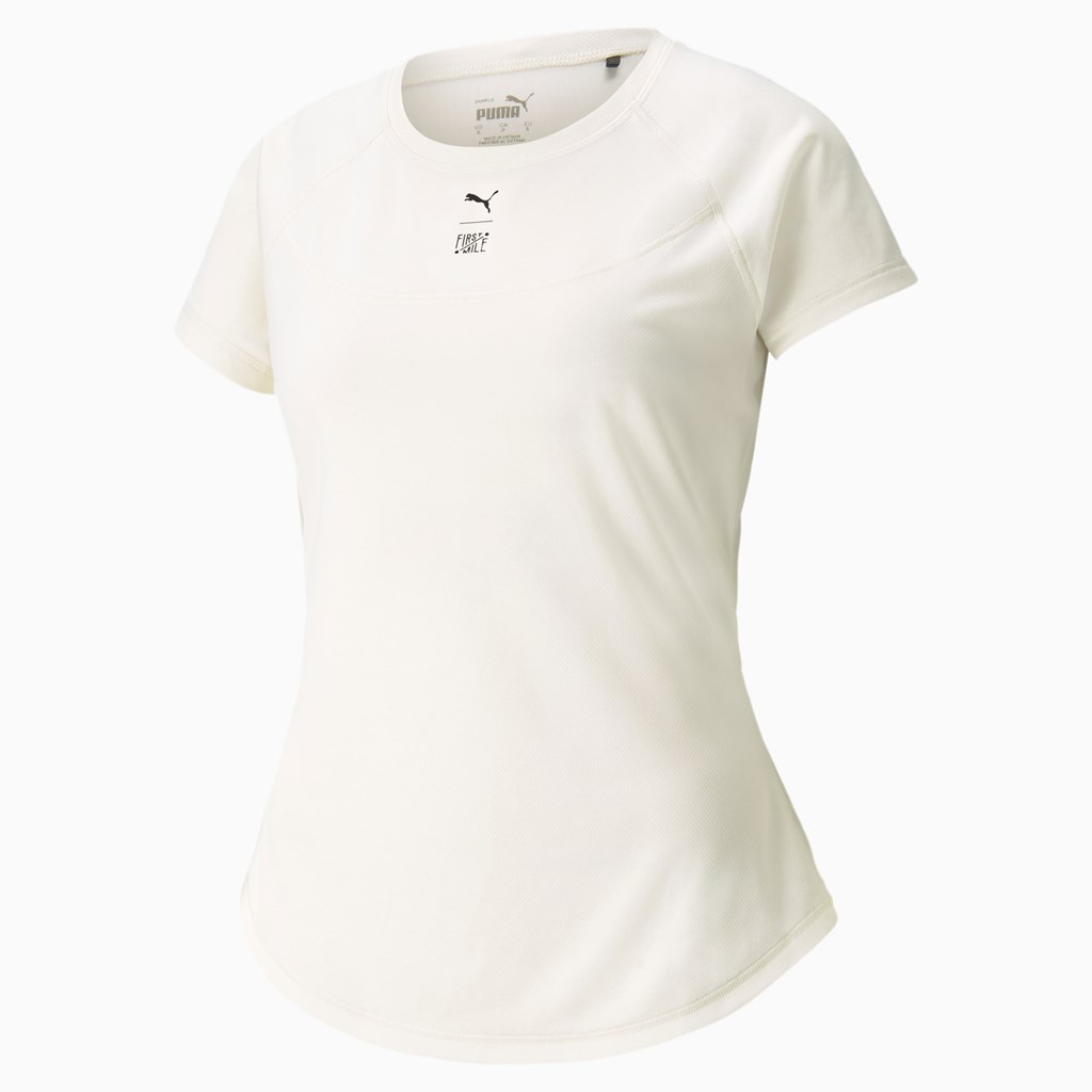 Puma PUMA x FIRST MILE High Neck Trenings Løpe Tskjorte Dame Ivory Glow | 329GRQZBE