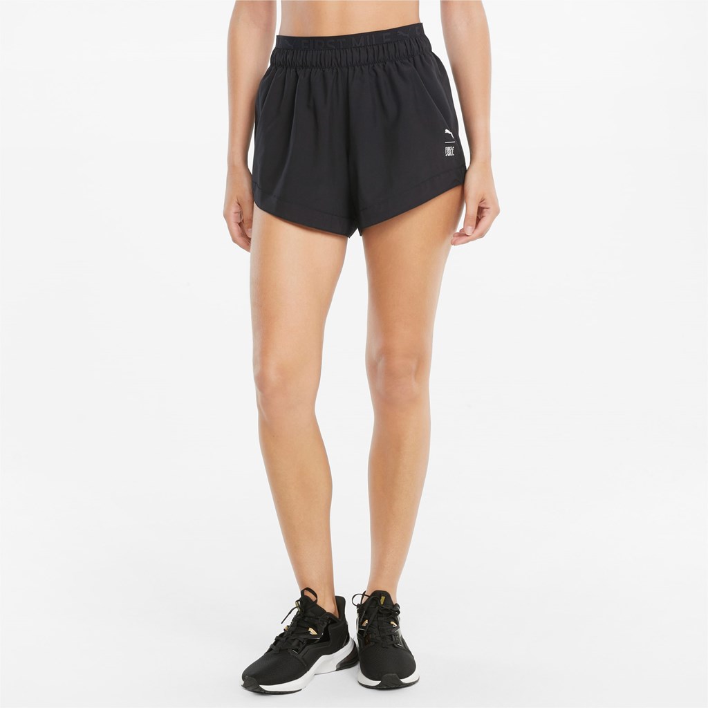 Puma PUMA x FIRST MILE Woven Trenings Shorts Dame Svarte | LM2153470