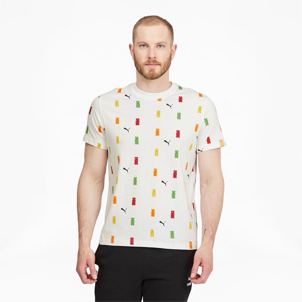 Puma PUMA x HARIBO Printed Løpe Tskjorte Herre Hvite | 672HQEJCP