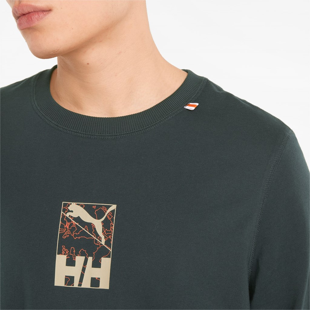 Puma PUMA x HELLY HANSEN Long Sleeve Løpe Tskjorte Herre Scarab | 876ZYENUD