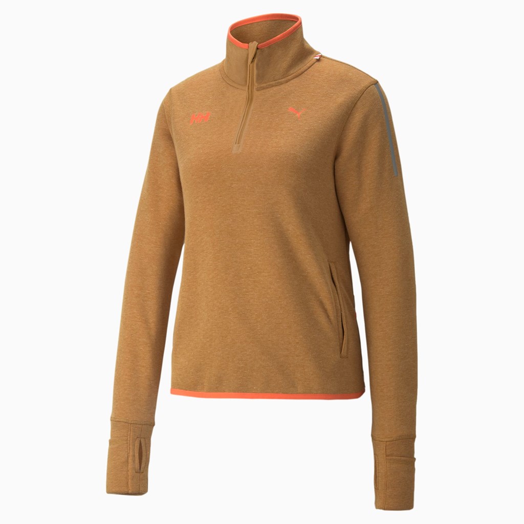 Puma PUMA x HELLY HANSEN Quarter-Zip Jogge Sweatshirt Dame Cathay Spice | 493PKHRVE