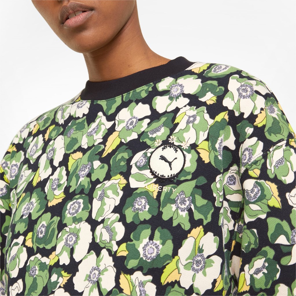 Puma PUMA x LIBERTY Printed Crew Neck Gensere Dame Svarte Blomster | IL2918734