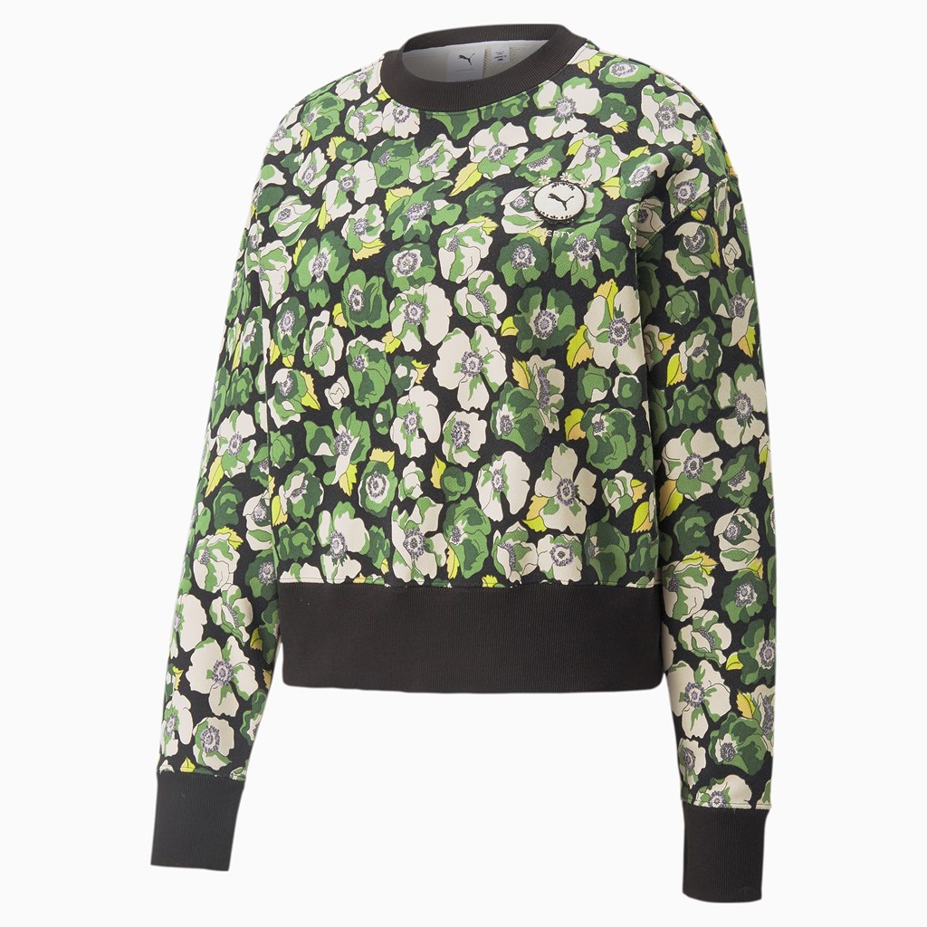 Puma PUMA x LIBERTY Printed Crew Neck Gensere Dame Svarte Blomster | IL2918734