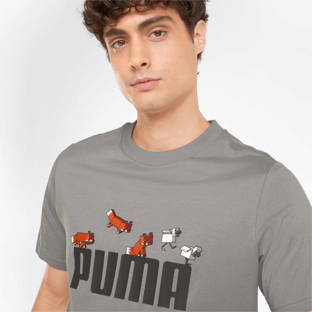 Puma PUMA x MINECRAFT Graphic Løpe Tskjorte Herre Griffin | 640ZCQAKP