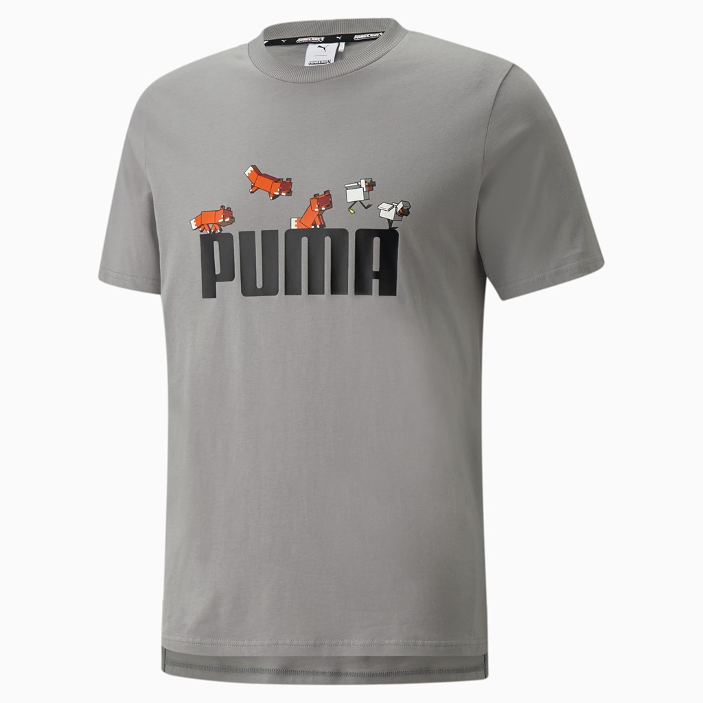 Puma PUMA x MINECRAFT Graphic Løpe Tskjorte Herre Griffin | 640ZCQAKP