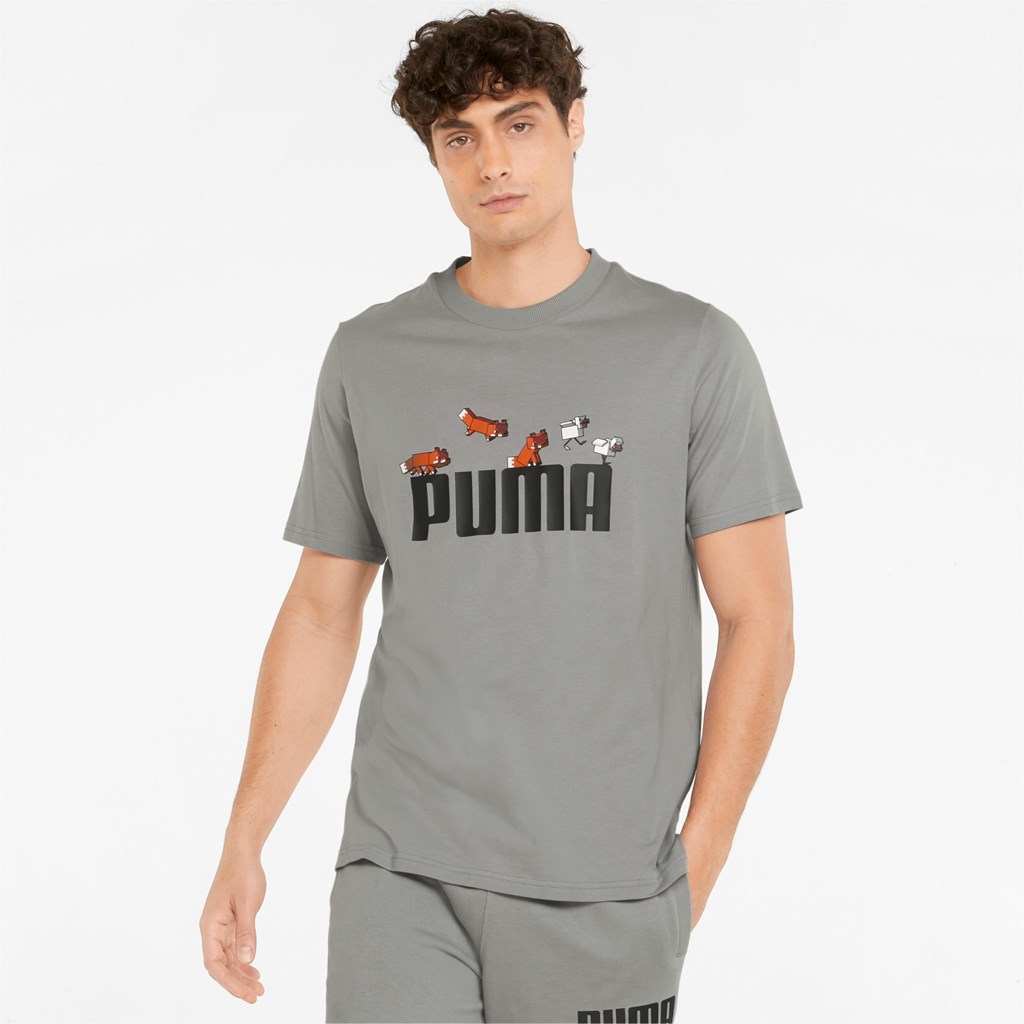 Puma PUMA x MINECRAFT Graphic Løpe Tskjorte Herre Griffin | 640ZCQAKP