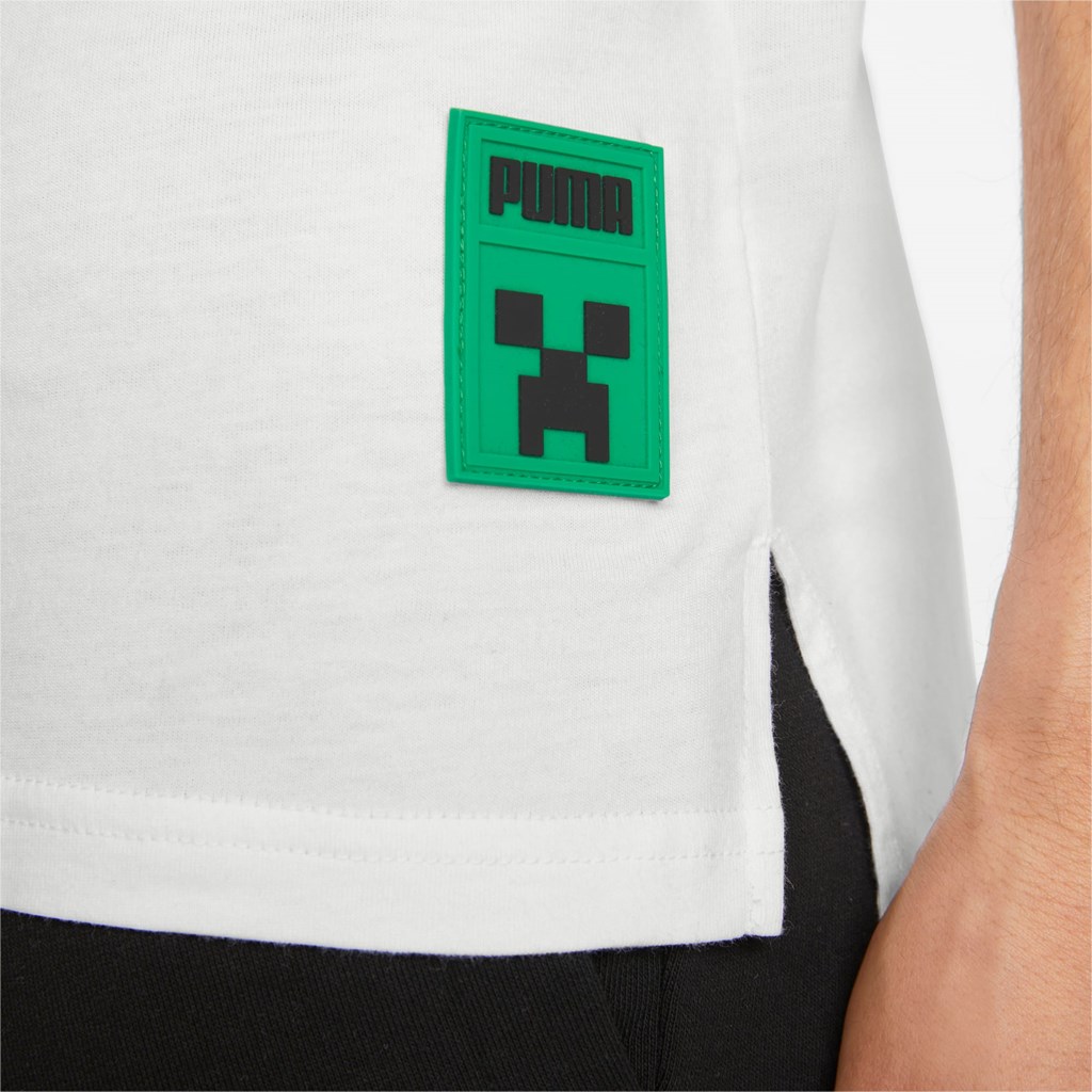 Puma PUMA x MINECRAFT Graphic Løpe Tskjorte Herre Hvite | 815IHZNLG