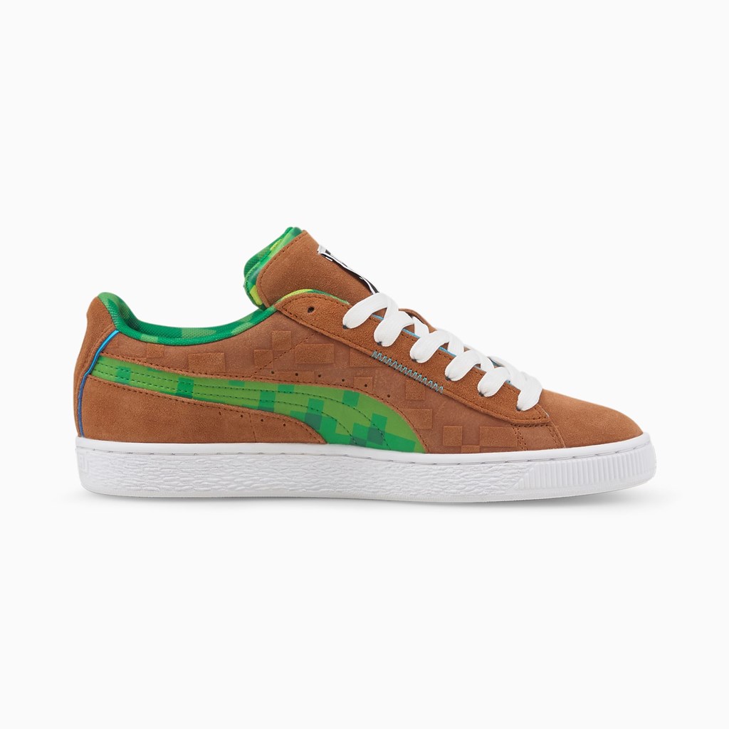 Puma PUMA x MINECRAFT Suede Joggesko Herre Brune Grønn | EW6925487