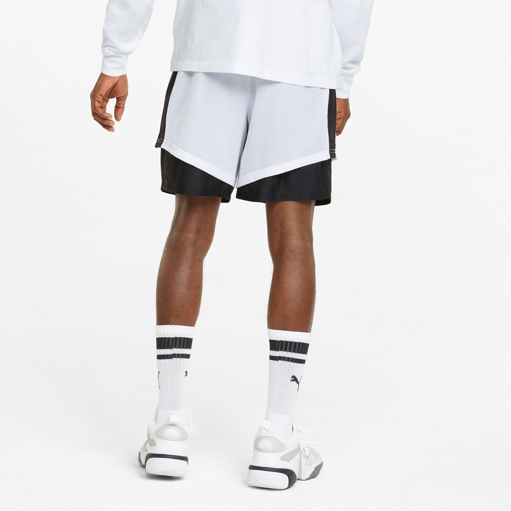 Puma Pick and Roll Basketball Shorts Herre Hvite Svarte | DH8014597