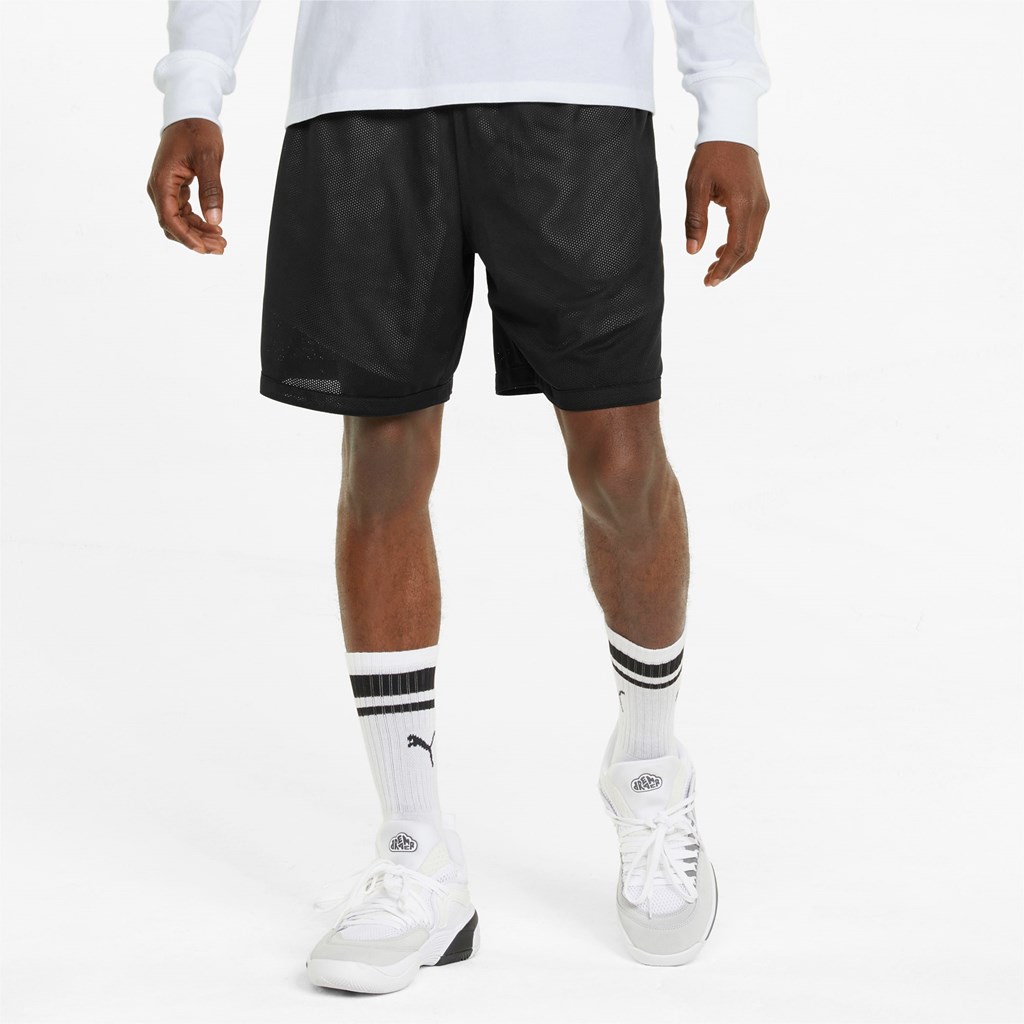 Puma Pick and Roll Basketball Shorts Herre Hvite Svarte | DH8014597