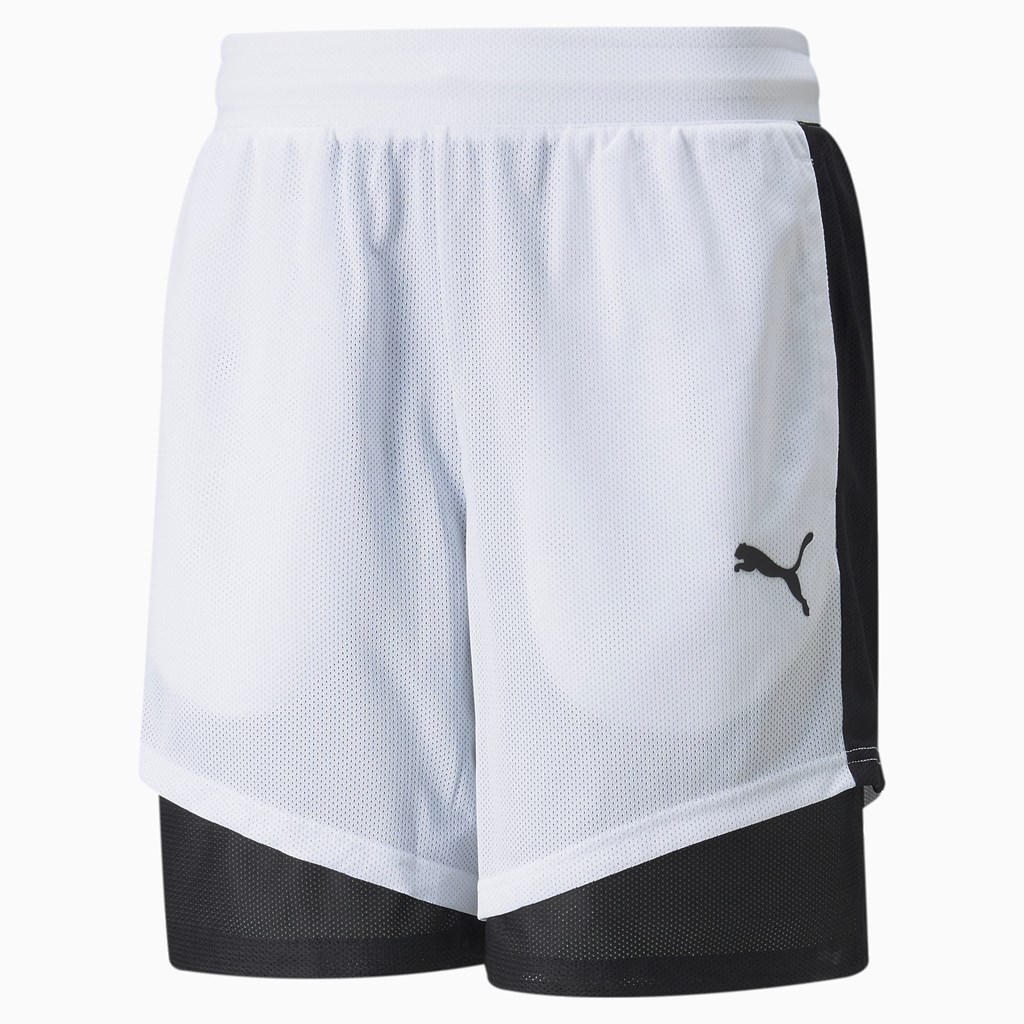 Puma Pick and Roll Basketball Shorts Herre Hvite Svarte | DH8014597