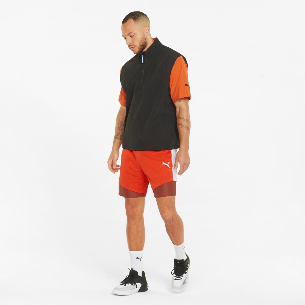 Puma Pick and Roll Basketball Shorts Herre Cherry Tomato / Chili Oil | WC3104956