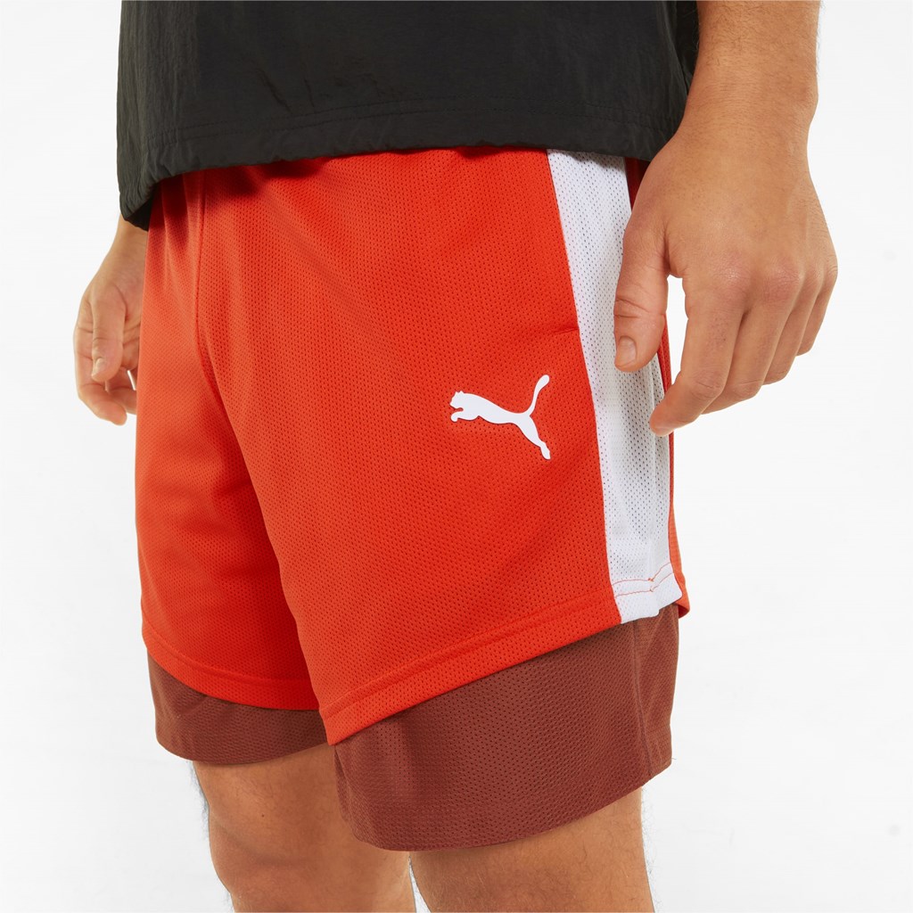 Puma Pick and Roll Basketball Shorts Herre Cherry Tomato / Chili Oil | WC3104956