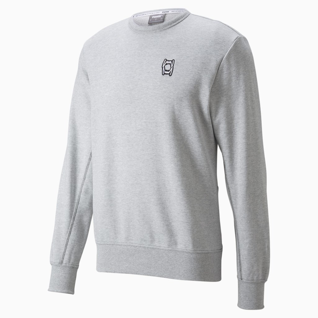 Puma Pivot Crew EMB Basketball Sweatshirt Herre Lyse | 783MNEIAC