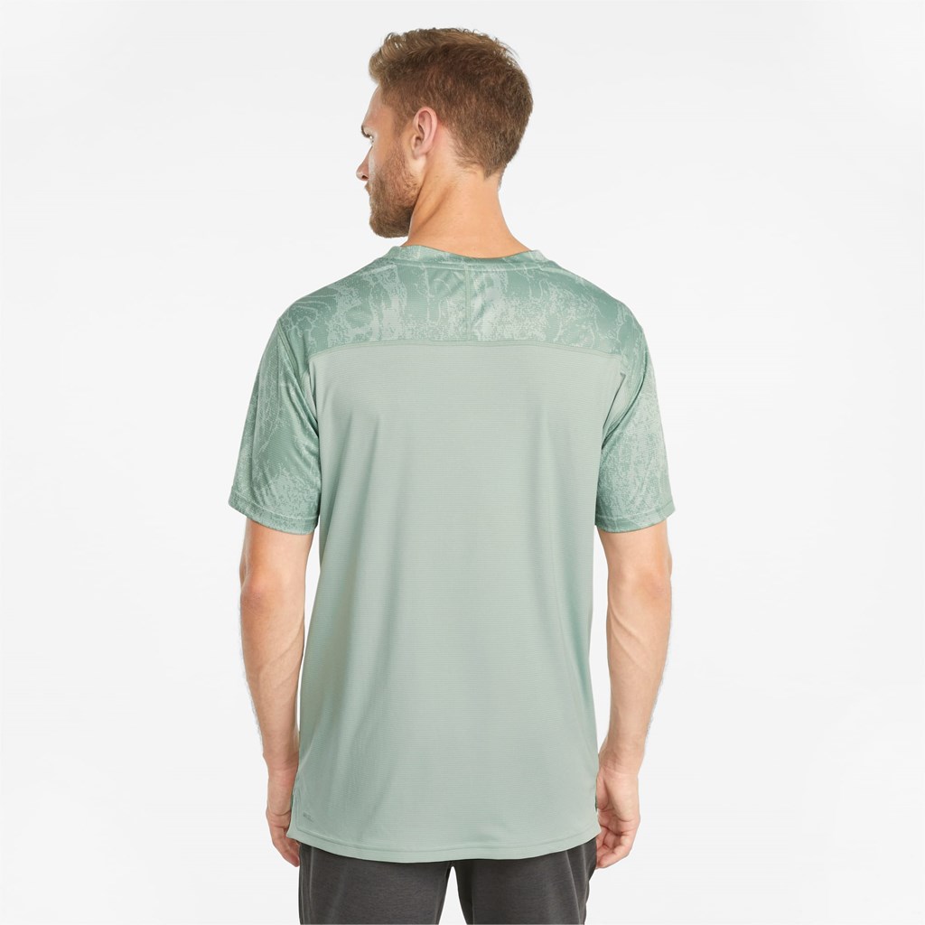 Puma Printed Kort Sleeve Trenings Løpe Tskjorte Herre Jadeite / AOP | 647JNKTPG