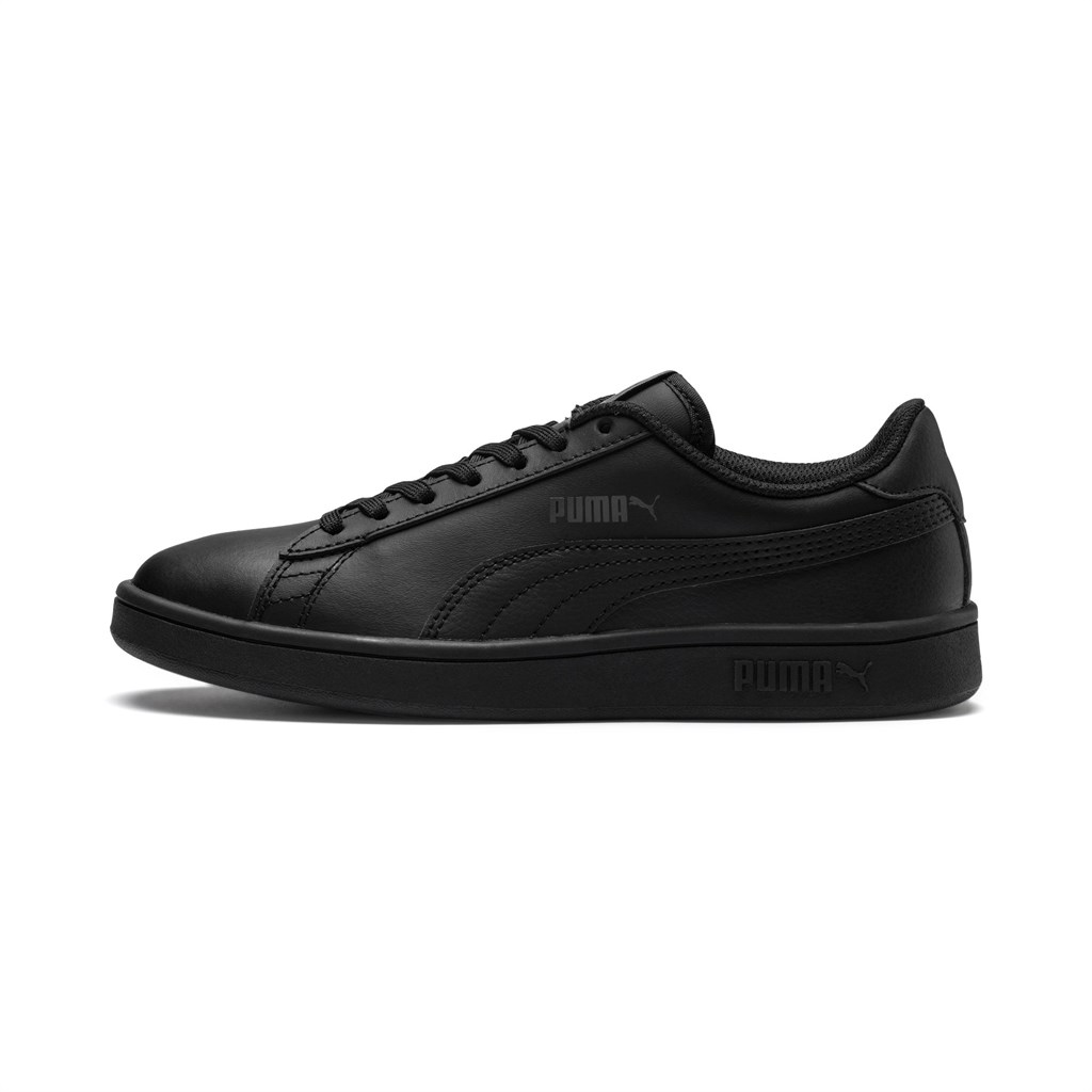 Puma Puma Smash V2 Lær Jr Joggesko Gutt Svarte Svarte | KI6310529