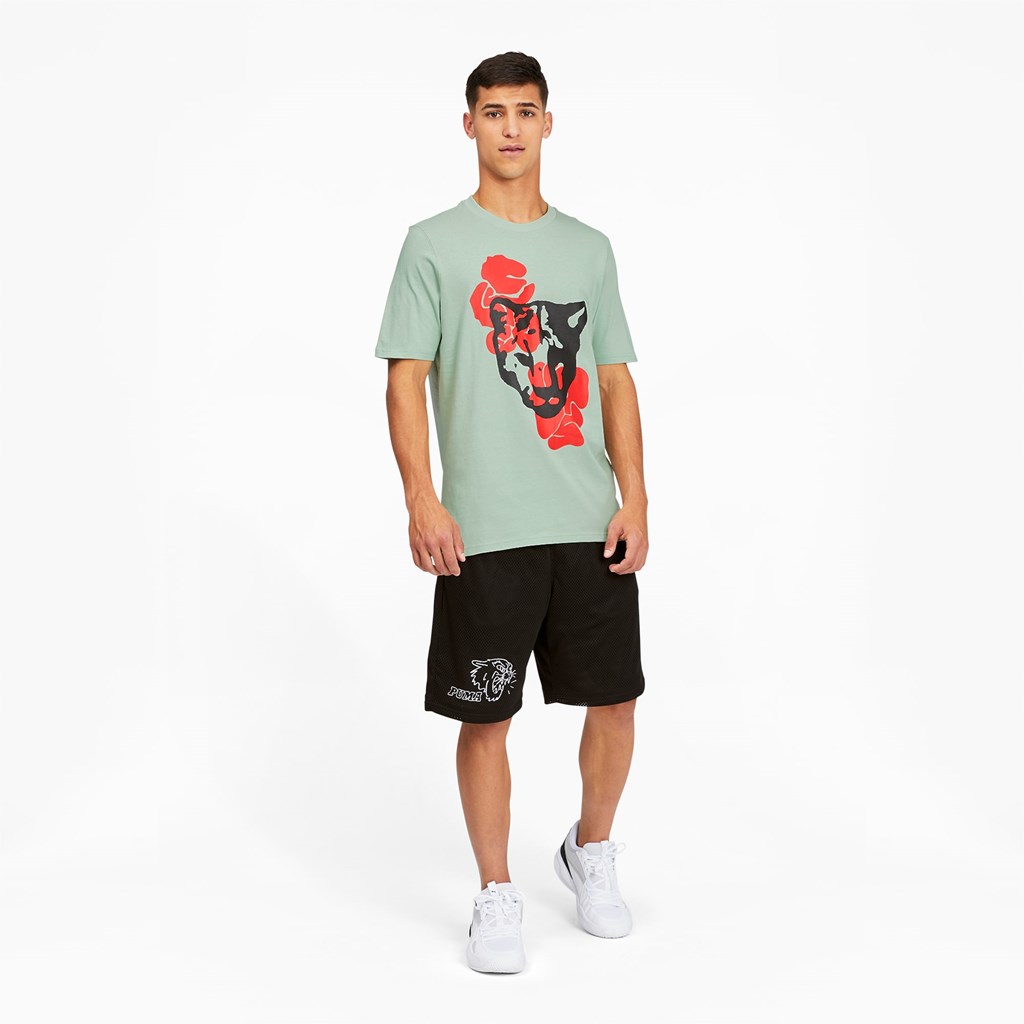 Puma Qualifier Basketball Kort Sleeve Løpe Tskjorte Herre Grønn | 470XHFWCZ