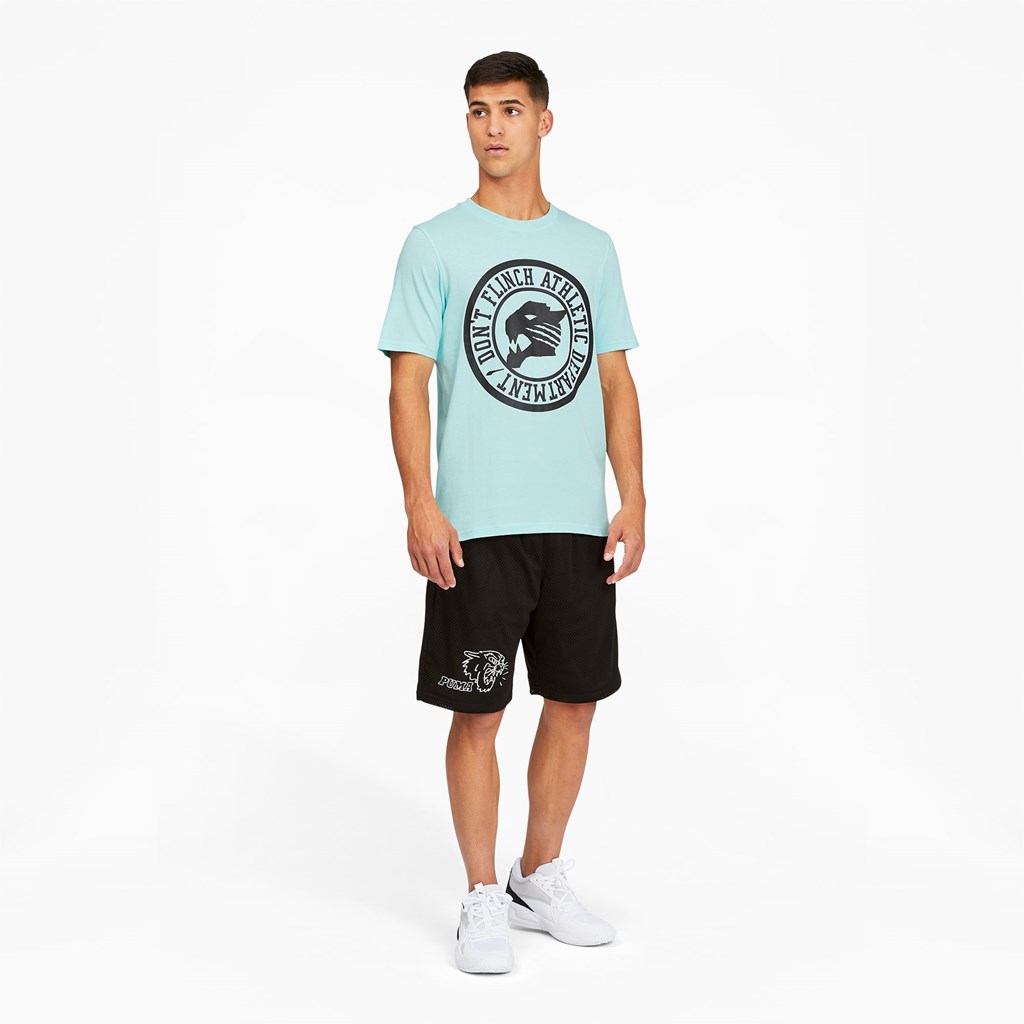 Puma Qualifier Basketball Kort Sleeve Løpe Tskjorte Herre Blå | 592KUQWID