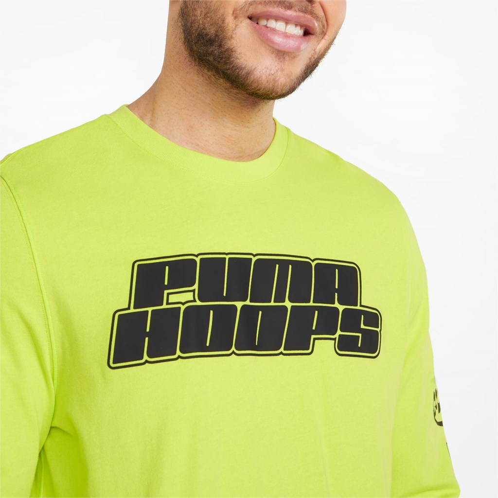 Puma Qualifier Long Sleeve Basketball Løpe Tskjorte Herre Gul | 865EDKYWO