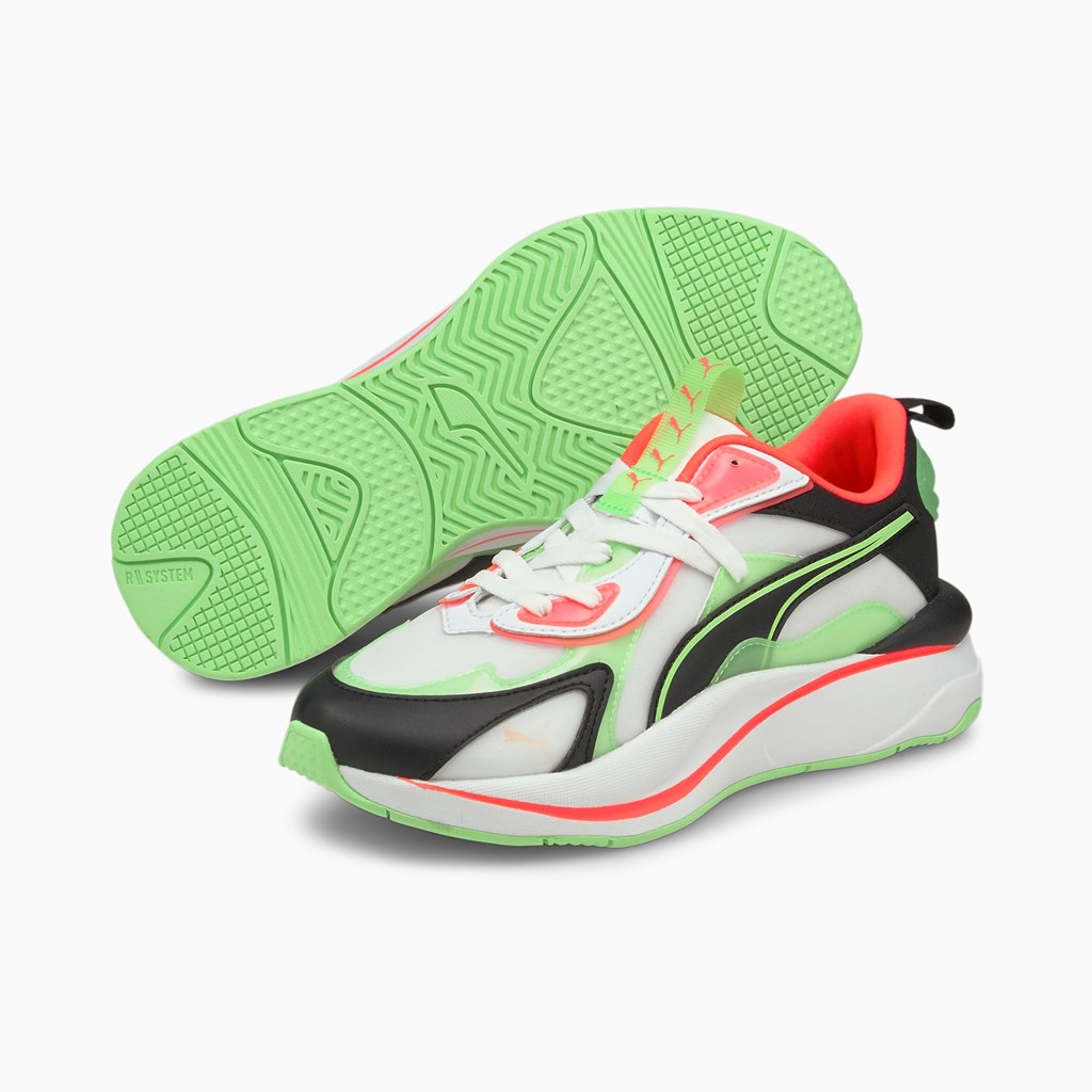 Puma RS-Curve City Lights Joggesko Dame Hvite Grønn | OX2467091