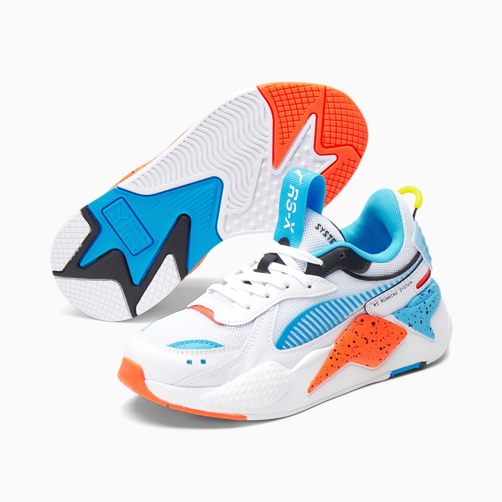 Puma RS-X Airbrush JR Joggesko Gutt Hvite Rød Blå | PE0492381