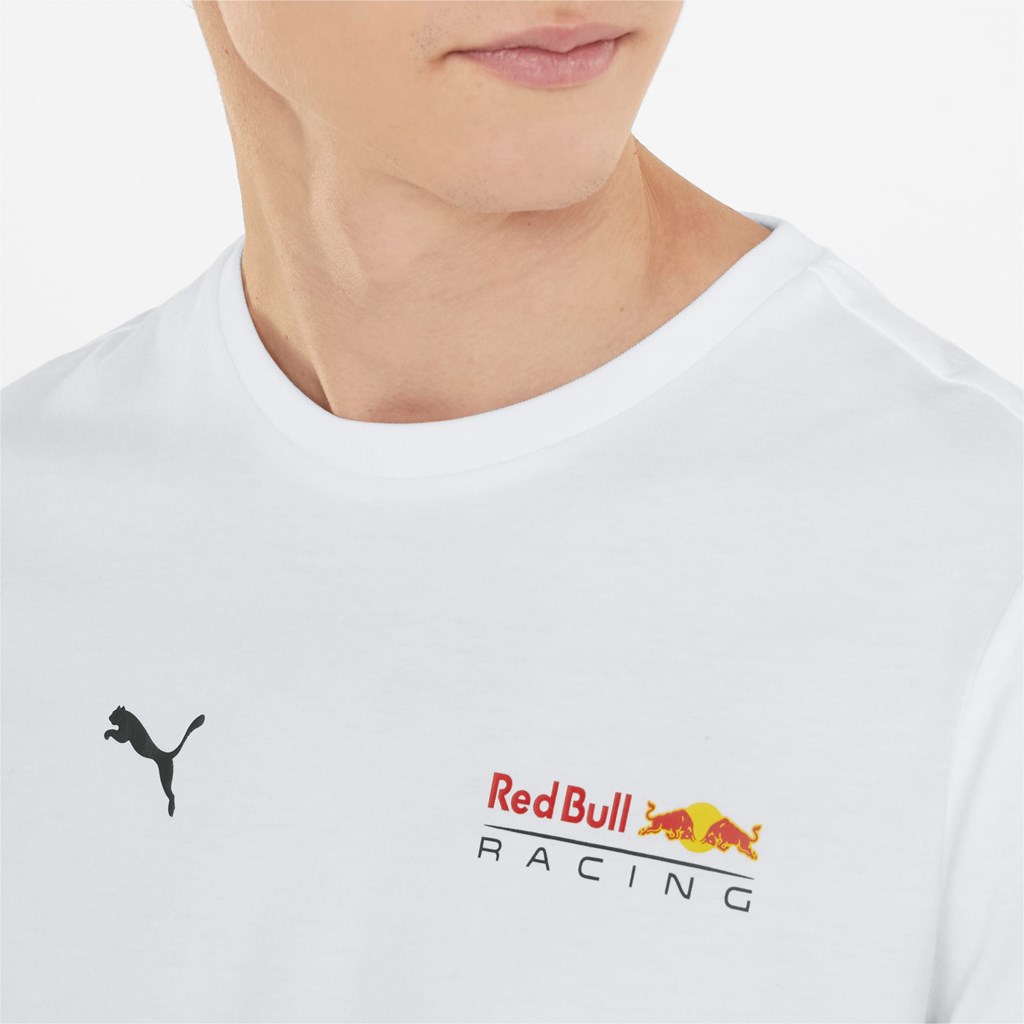 Puma Red Bull Racing Essentials Small Logo Løpe Tskjorte Herre Hvite | 143ZHSADI