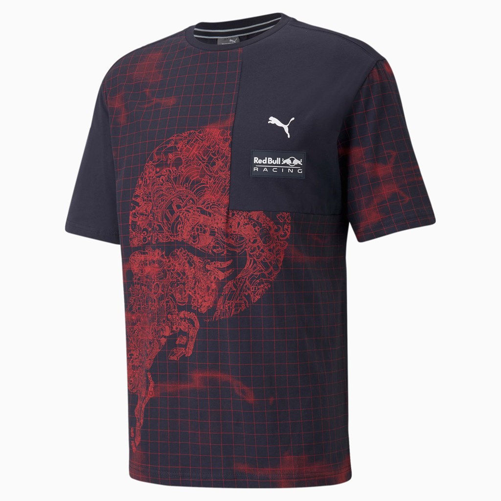 Puma Red Bull Racing Printed Løpe Tskjorte Herre Night Sky | 408KZUDBG