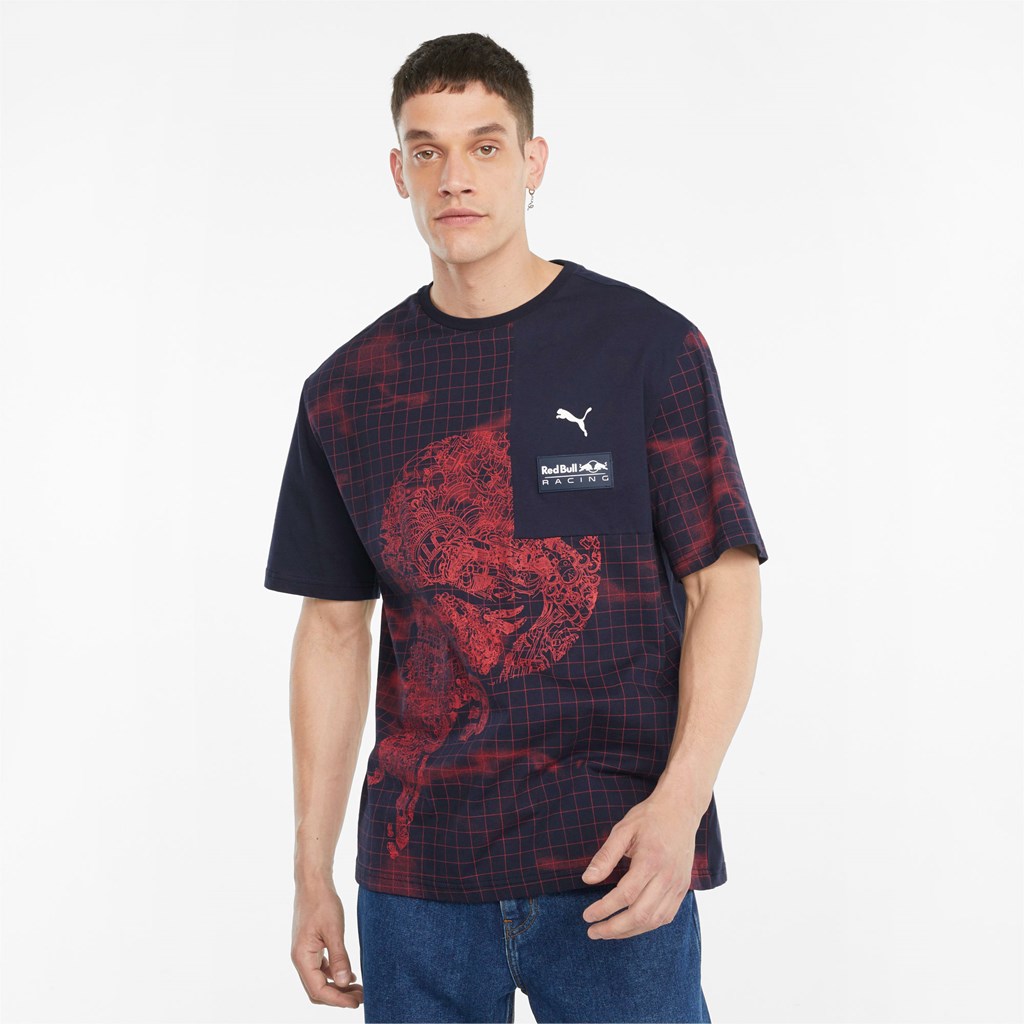 Puma Red Bull Racing Printed Løpe Tskjorte Herre Night Sky | 408KZUDBG