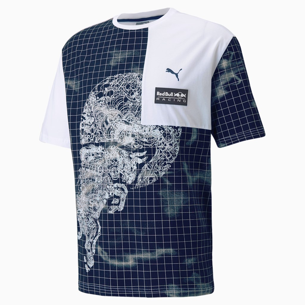 Puma Red Bull Racing Printed Løpe Tskjorte Herre Hvite | 572LHCPIB