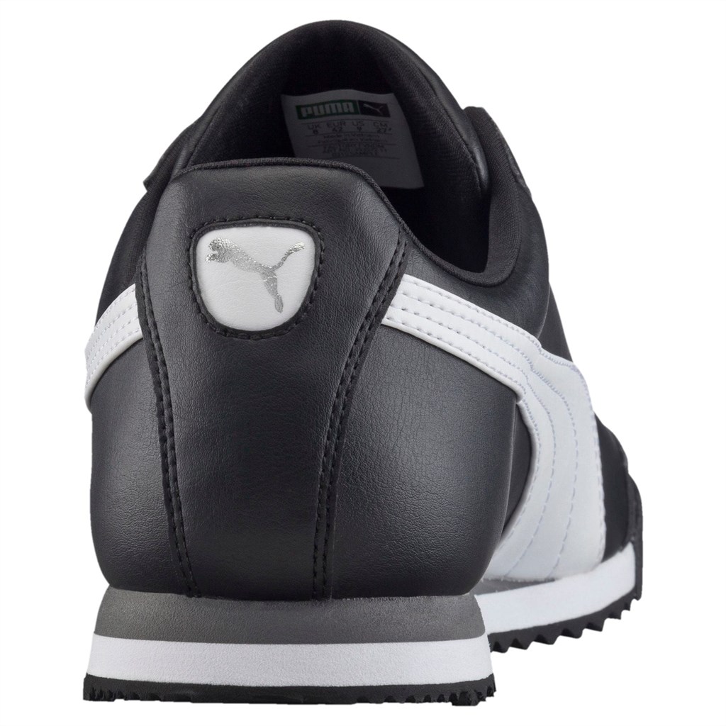 Puma Roma Basic JR Joggesko Gutt Svarte Hvite Sølv | DA6380429