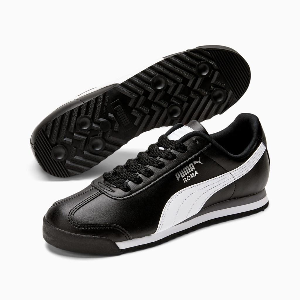 Puma Roma Basic Joggesko Dame Svarte Hvite Sølv | YE8652134