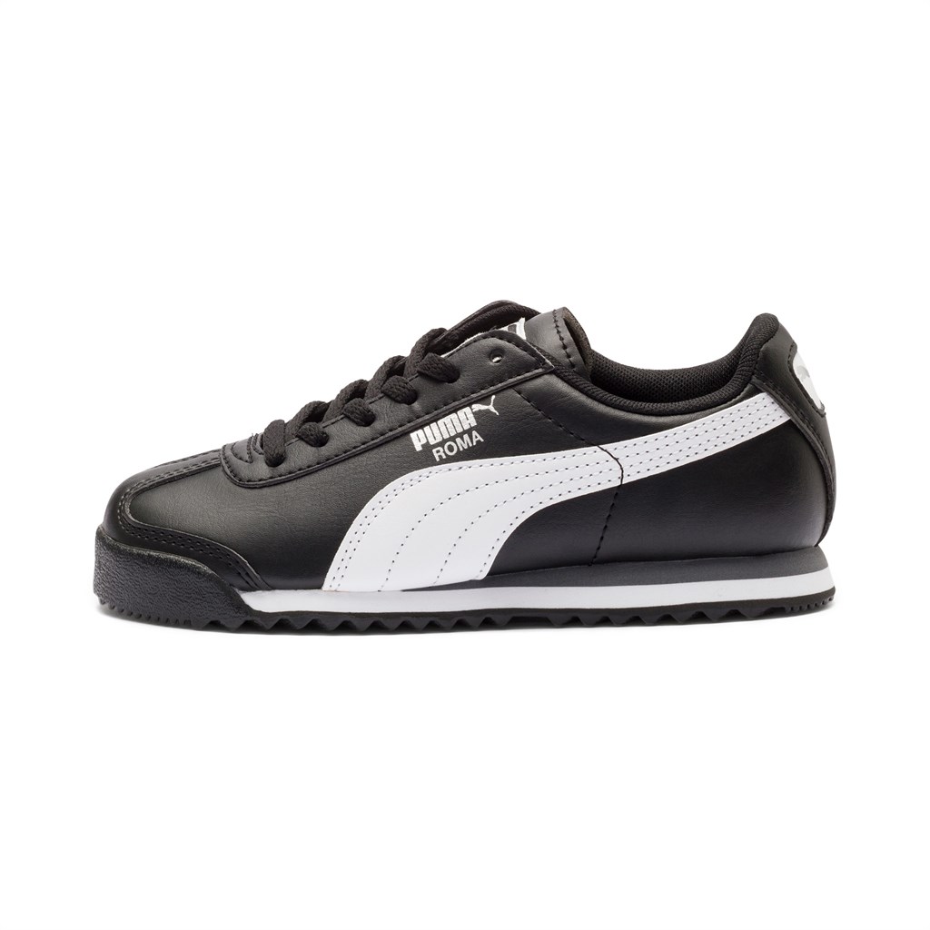 Puma Roma Basic Little Joggesko Gutt Svarte Hvite Sølv | SO0358674