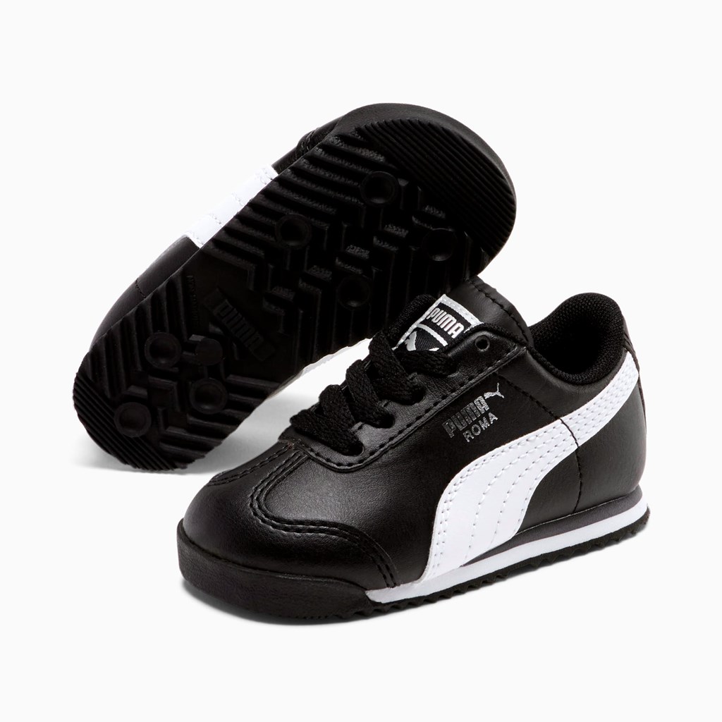 Puma Roma Basic Toddler Joggesko Gutt Svarte Hvite Sølv | FY8035612