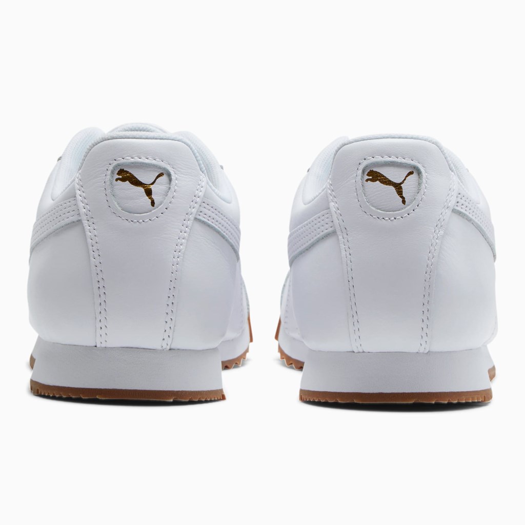 Puma Roma Classic Gum Joggesko Herre Hvite Gull | UO7614289