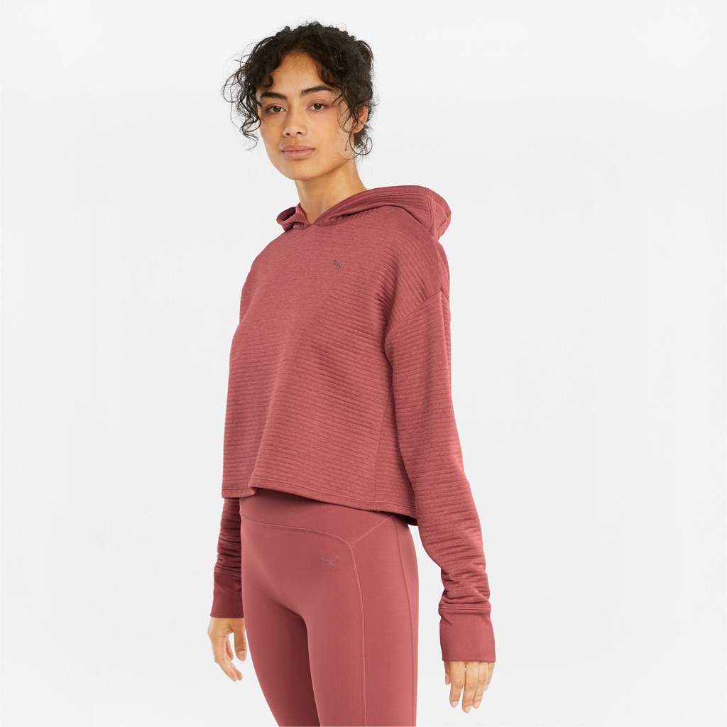 Puma STUDIO Textured Trenings Skimmer Hettegensere Dame Mauvewood | 546OKMCJI