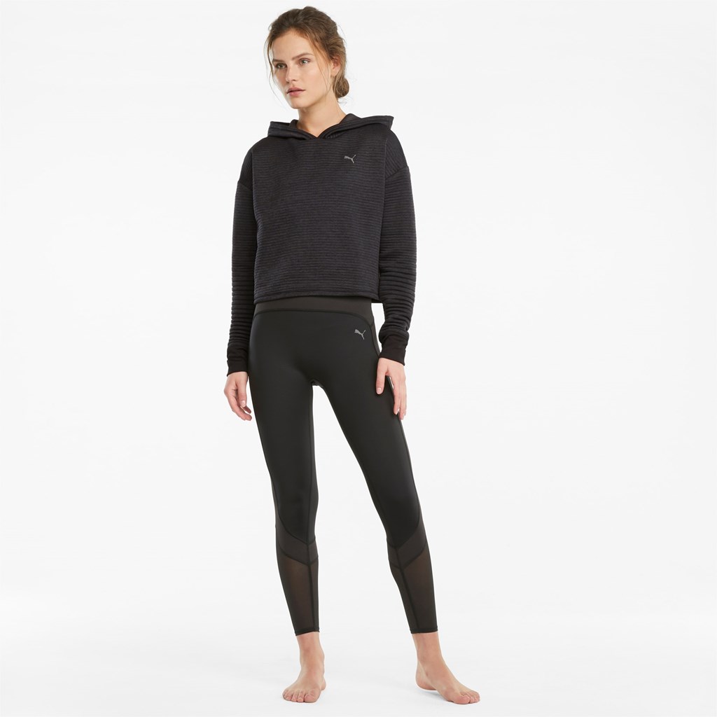 Puma STUDIO Textured Trenings Skimmer Hettegensere Dame Svarte | 849GDASOK