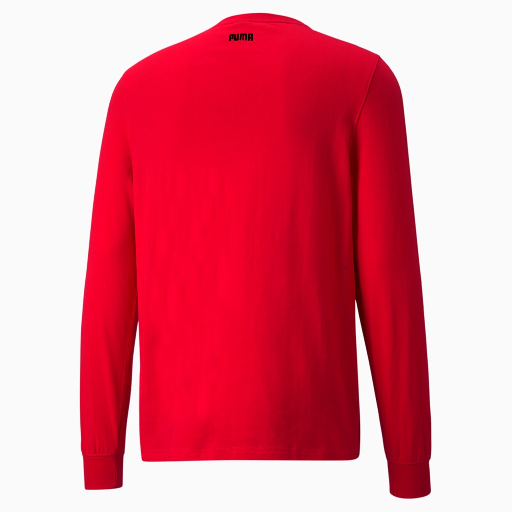 Puma Scouted Long Sleeve Basketball Løpe Tskjorte Herre Rød | 180HSPKAD