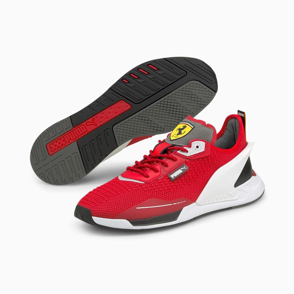 Puma Scuderia Ferrari IONSpeed Racing Sko Herre Hvite Svarte | 043LOWJMX