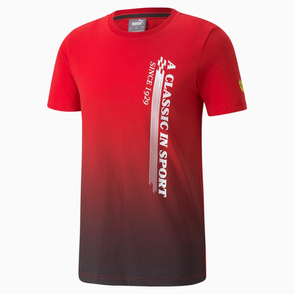 Puma Scuderia Ferrari Race Graphic Løpe Tskjorte Herre Rosso Corsa | 176GIRNEA