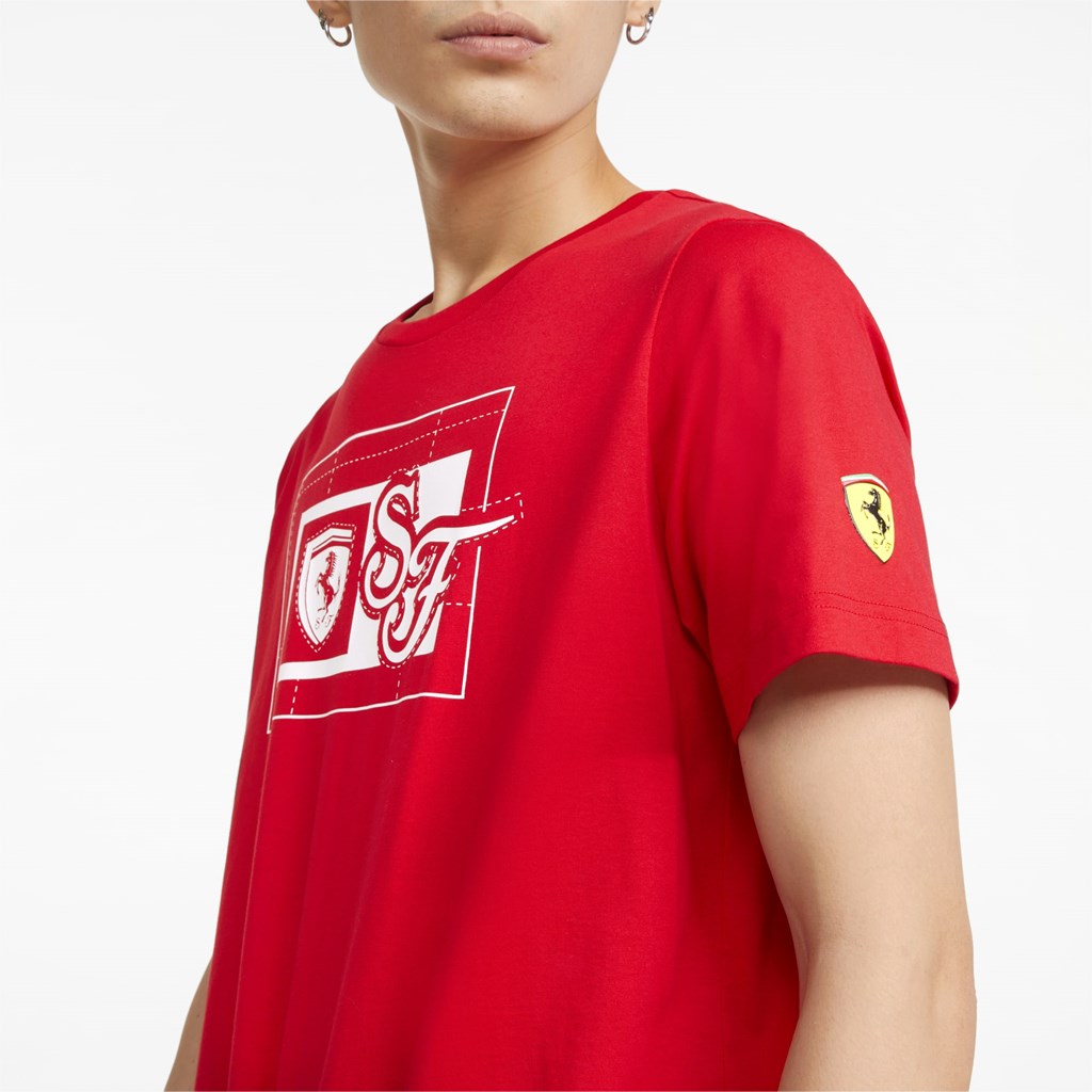 Puma Scuderia Ferrari Race Graphic Løpe Tskjorte Herre Rosso Corsa | 270PQCIMZ