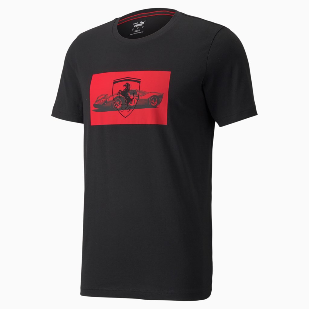 Puma Scuderia Ferrari Race Graphic Løpe Tskjorte Herre Svarte | 781LUABDE