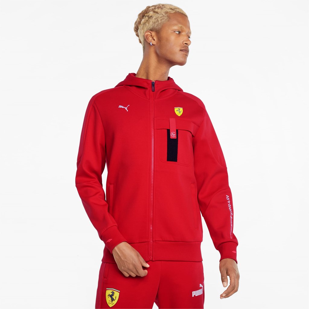 Puma Scuderia Ferrari Race Hette Sweat Jakke Herre Rosso Corsa | 174QMBRNU